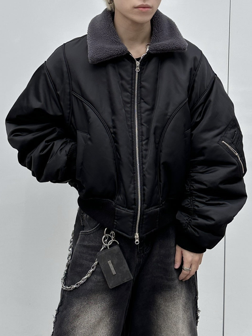 大阪店WEB限定【Chikashitsu +】cropped mustang bomber jacket