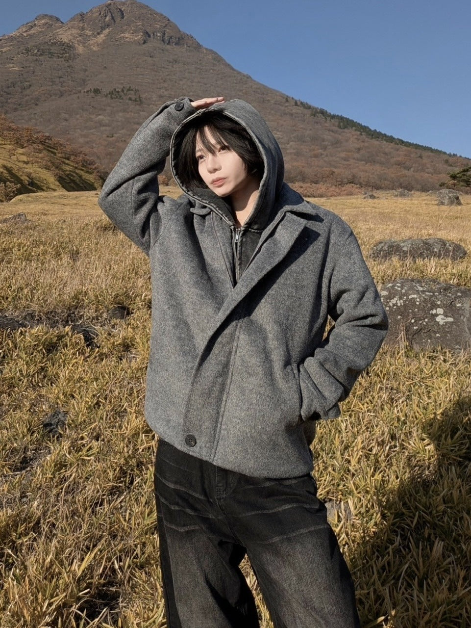 【LUV CODE】brushed zip up jacket