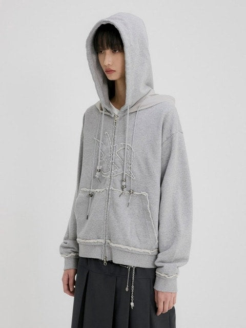 【FLAREUP】Layered Zip Hoodie / 【フレアアップ】レイヤードジップパーカー