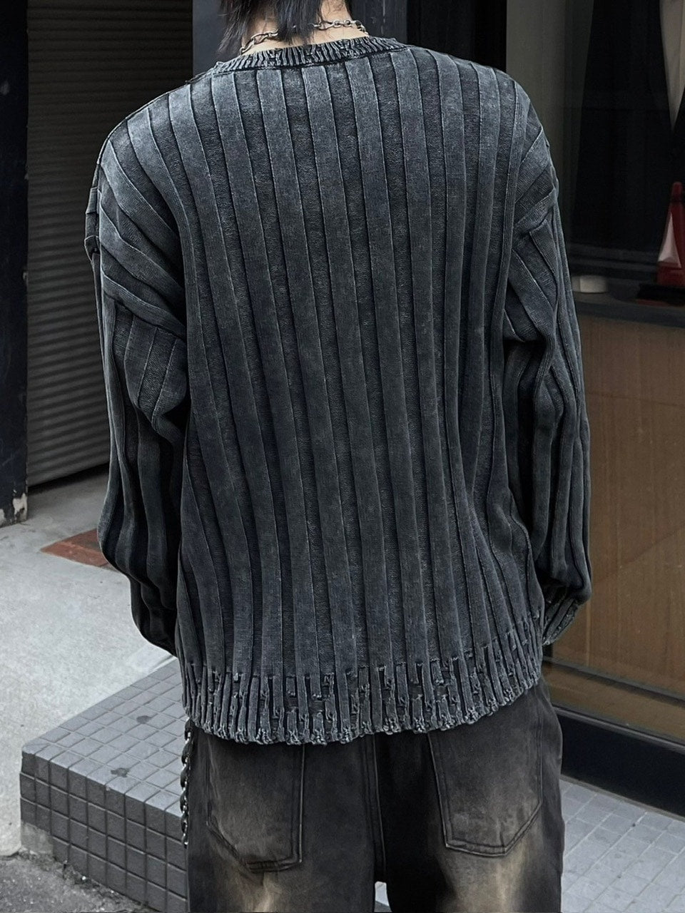 受注制【Chikashitsu +】dirty washing rib knit (2color)