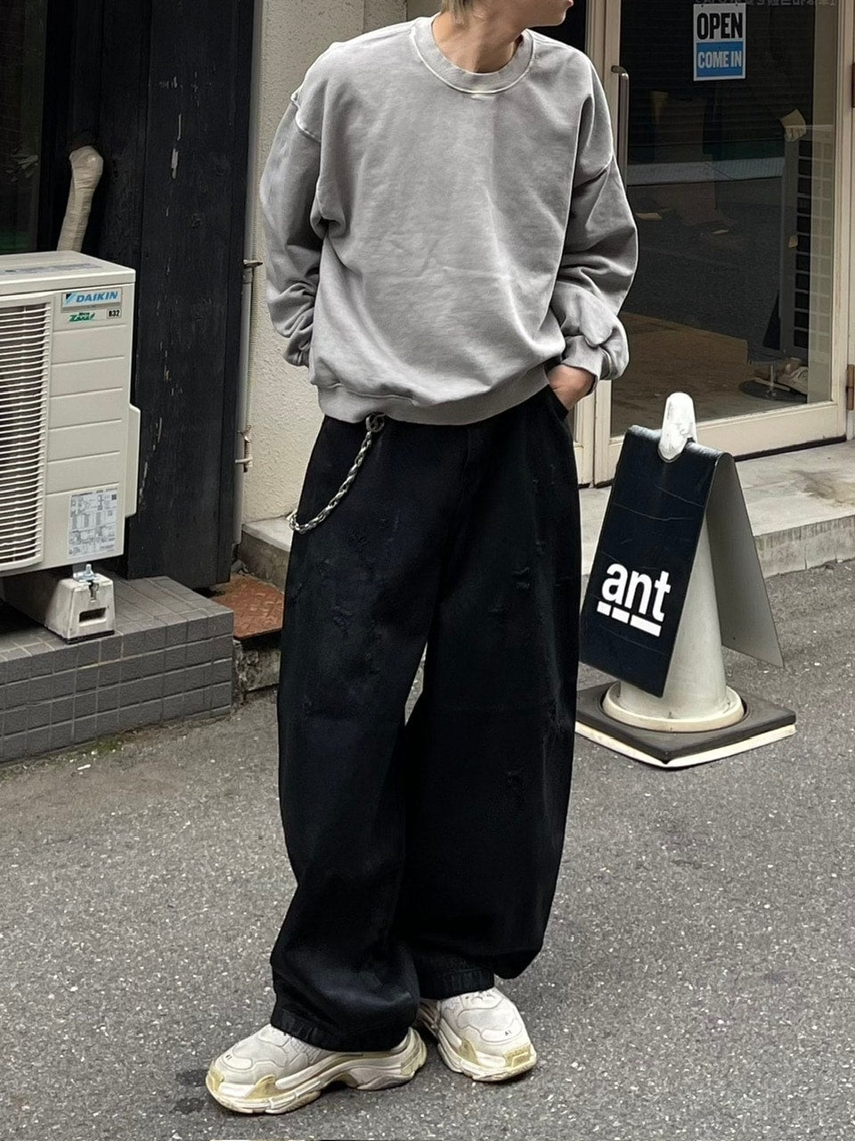 受注制【Chikashitsu +】cropped washing sweat (4color) / 【チカシツプラス】ウォッシングクロップ長袖スウェットシャツ