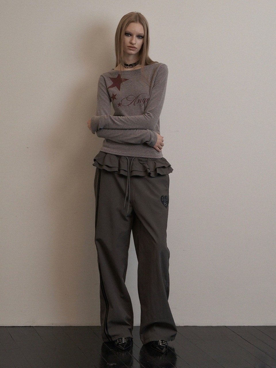 【SETUP-EXE】FRILL SPORTY PANTS