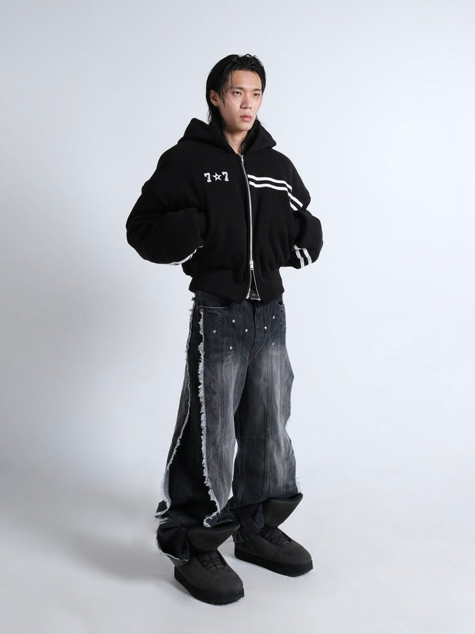 【IFEELLUCKY】Wide flare stud pants / 【アイフィールラッキー】ワイドフレアスタッズパンツ