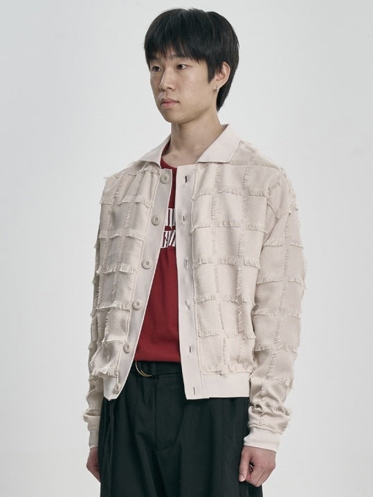 【AJOBYAJO】Fringe Check Cardigan