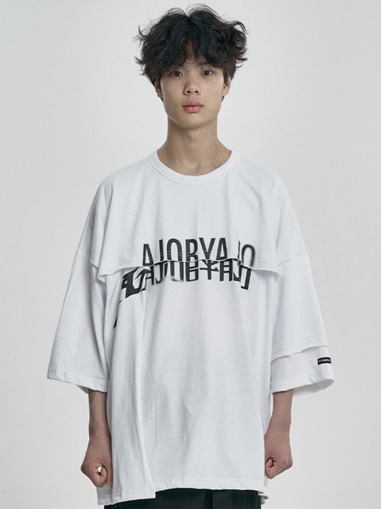 【AJOBYAJO】Tri Logo Mixed T-Shirt