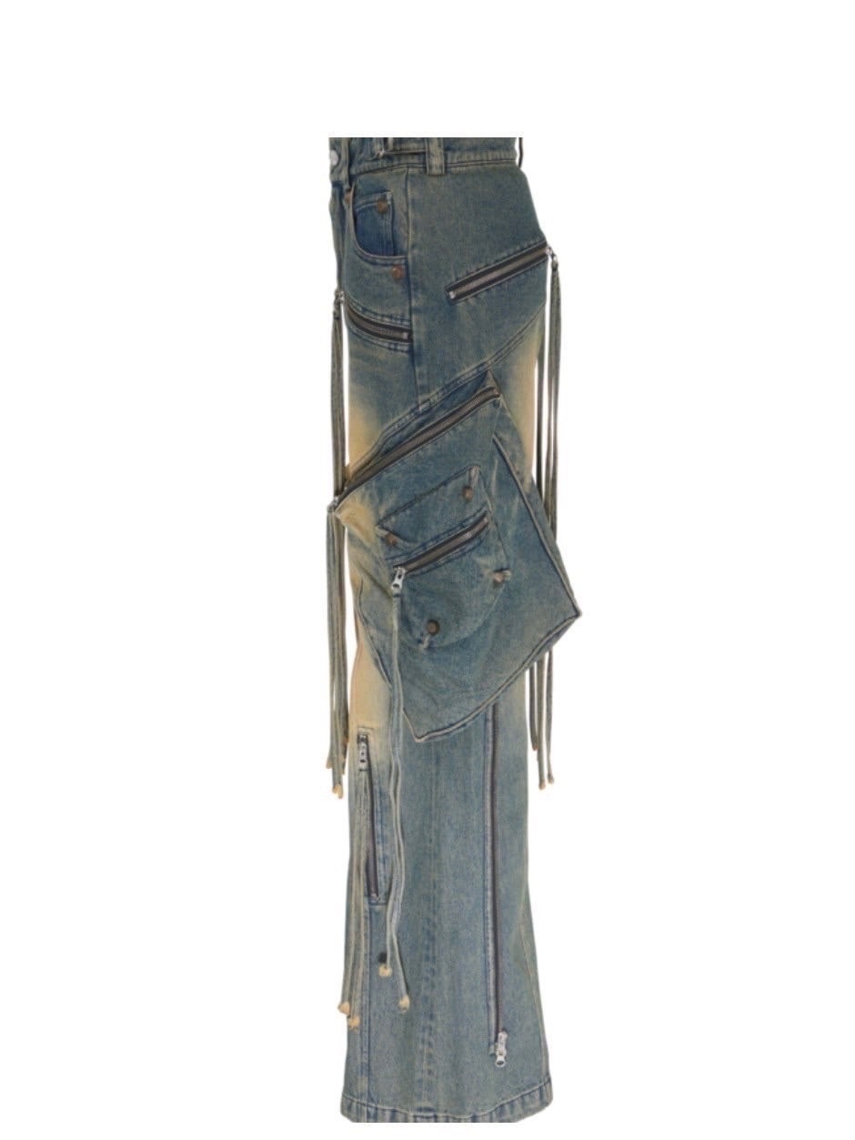 【SURGERY】oblique cargo jeans / 【サージェリー】カーゴデニムパンツ