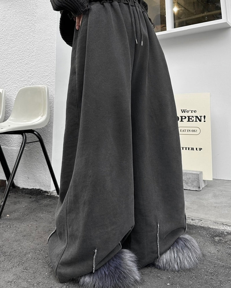 受注制【LUV CODE】pigment sweat wide pants (2color)