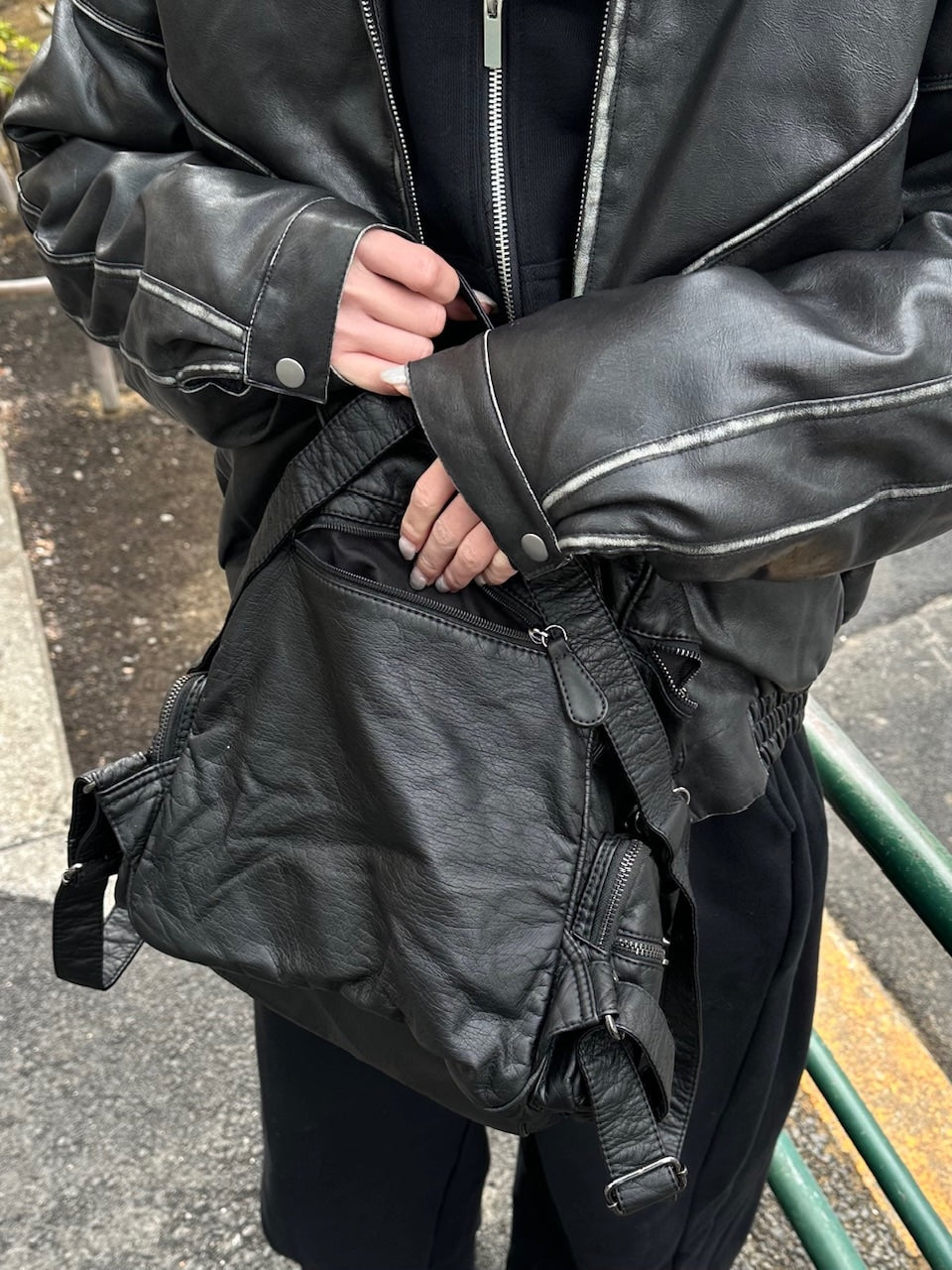 大阪店WEB限定受注制【Chikashitsu +】leather studs backpack