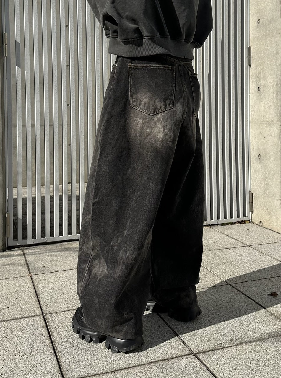 大阪店WEB限定受注制【Chikashitsu +】dirty wash balloon denim pants