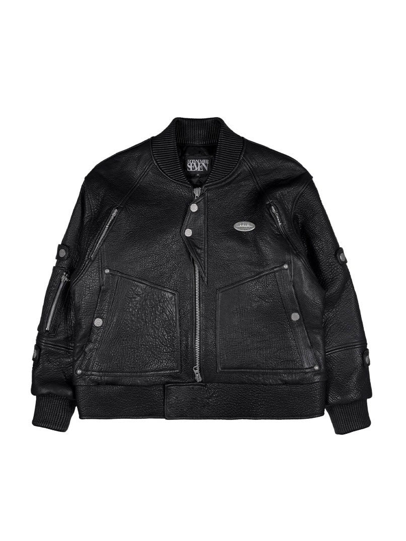 【HOLY NUMBER 7】EMBOSSED BIKE COWHIDE JACKET