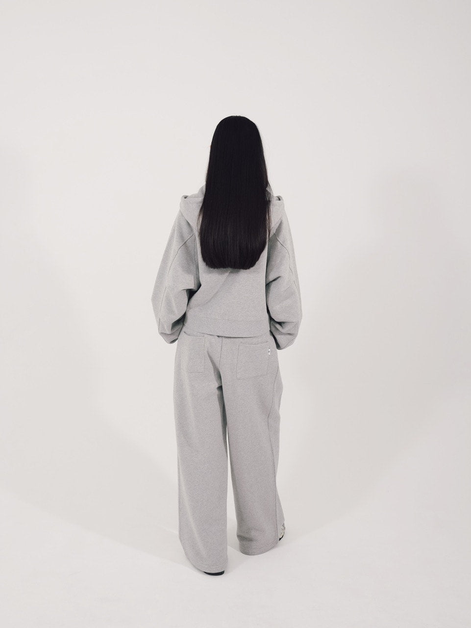 【CS】cropped double zip hoodie (gray)