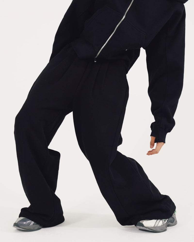【CS】2tuck sweat pants (black)