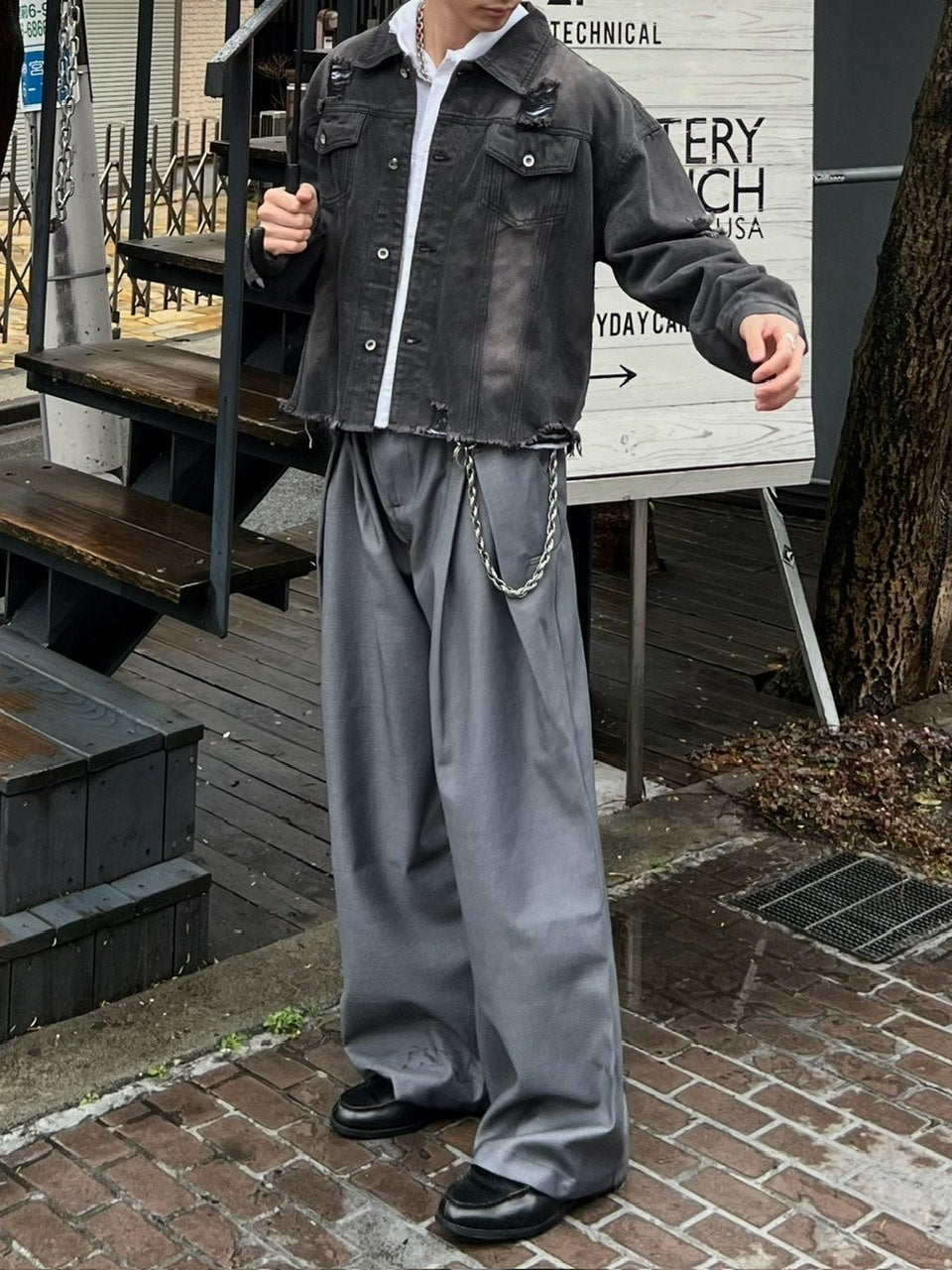 大阪店WEB限定受注制【Chikashitsu +】double tuck balloon slacks (2color)