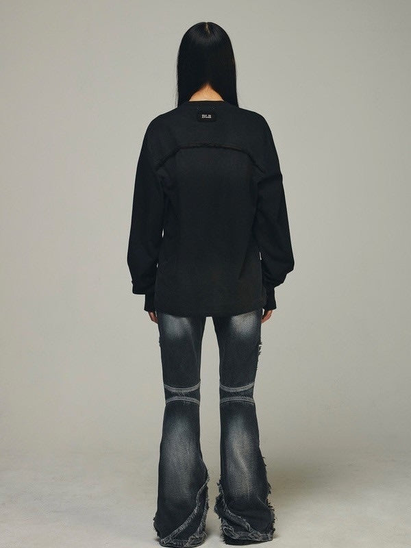 【BLR BLUER】DESTROYED BACK GRADATION WASHING LONG SLEEVE