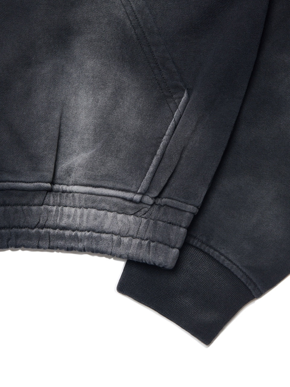 【NOMANUAL】STAIN WASHED HOODIE / 【ノーマニュアル】ステインウォッシュド長袖パーカー