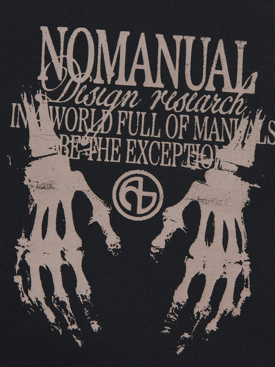 【NOMANUAL】SKELETON HANDS T-SHIRT / 【ノーマニュアル】スケルトンハンドロゴ半袖Tシャツ