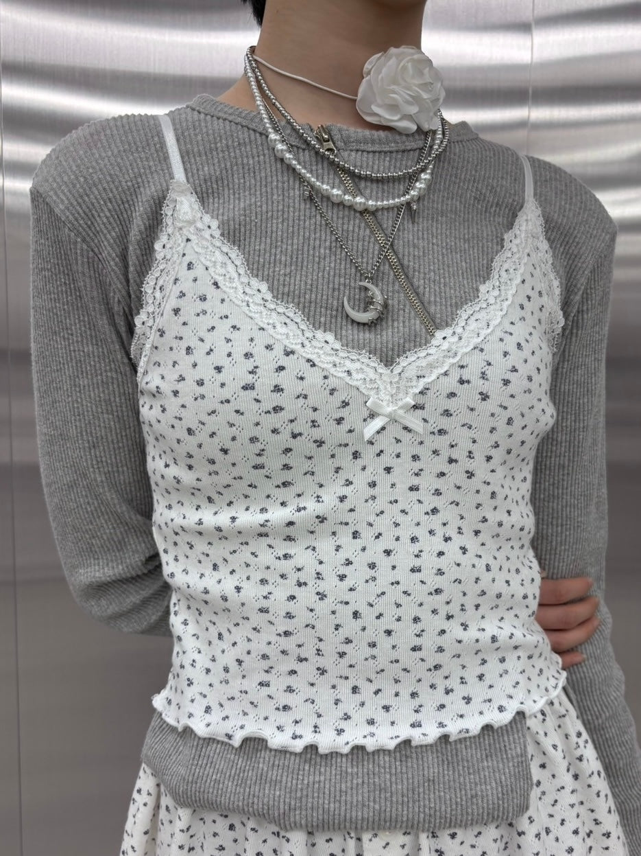 受注制【nmtc +】flower camisole (2color)