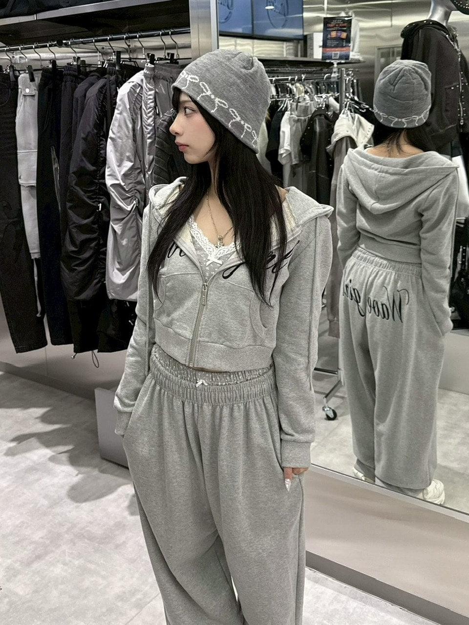 受注制【nmtc +】embroidery sweat pants (3color) / 【エヌエムティーシープラス】プリントロゴスウェットパンツ