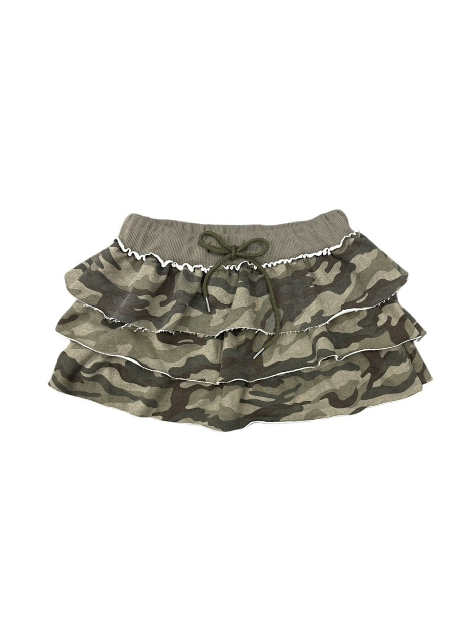 受注制【Never mind the XU】camouflage frill mini skirt – PRESSING