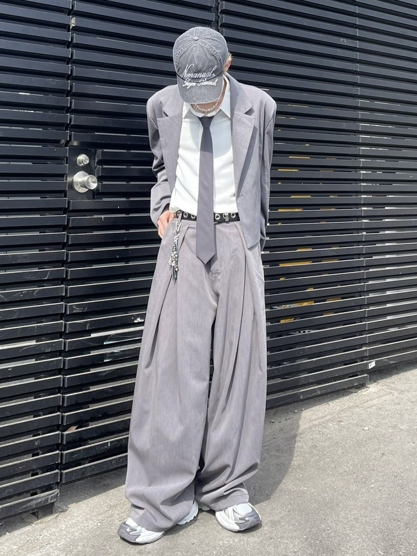 受注制【nmtc +】pin tuck wide slacks (2color)