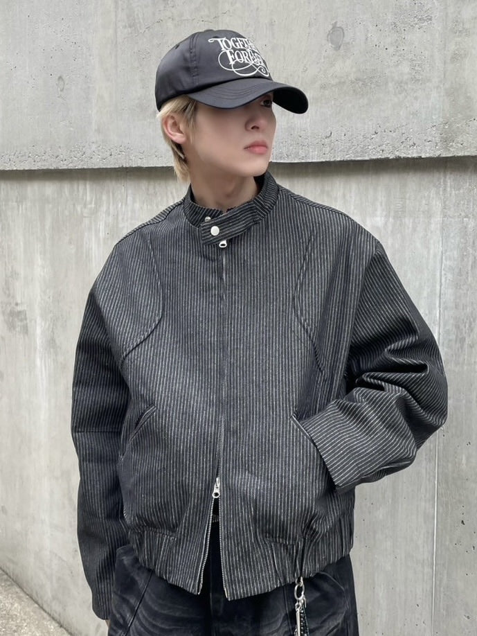 受注制【nmtc +】pin stripe denim jacket