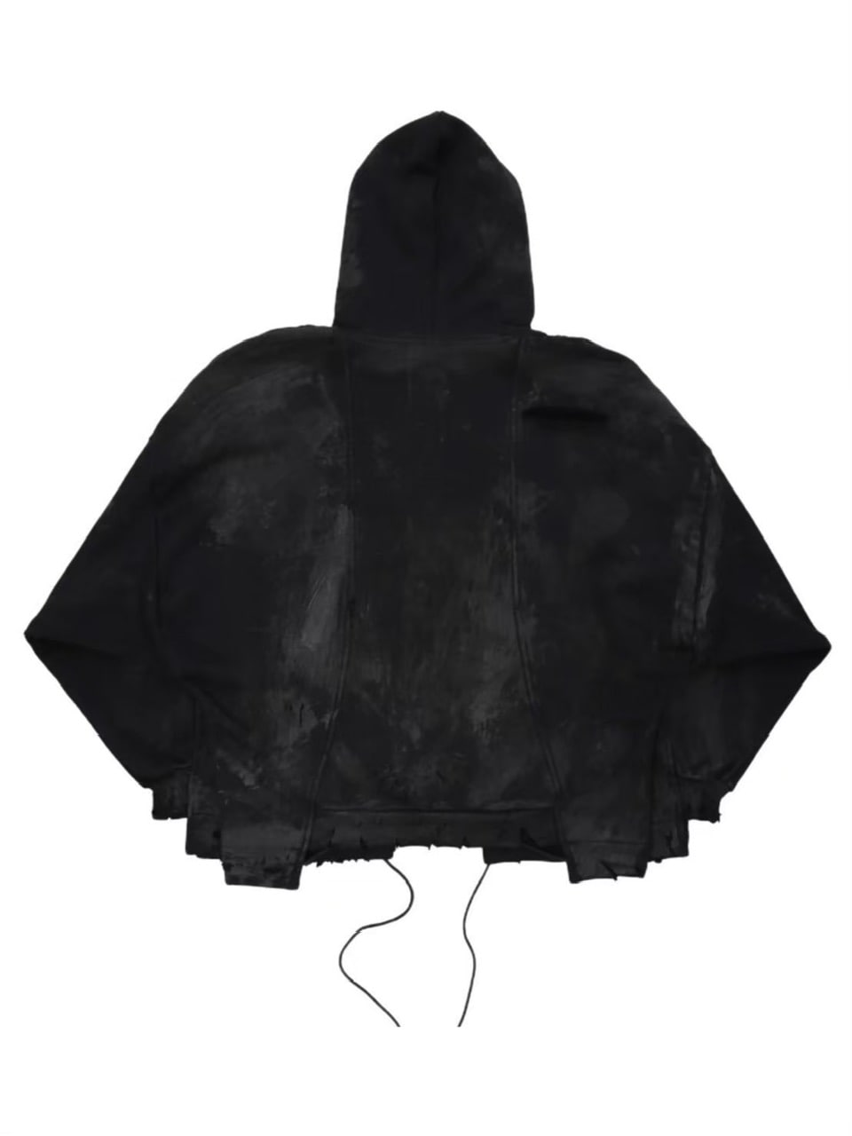 CONCEPT NOTHING】AB INFERNO DESTROYED BLACK ZIPPER HOODIE
