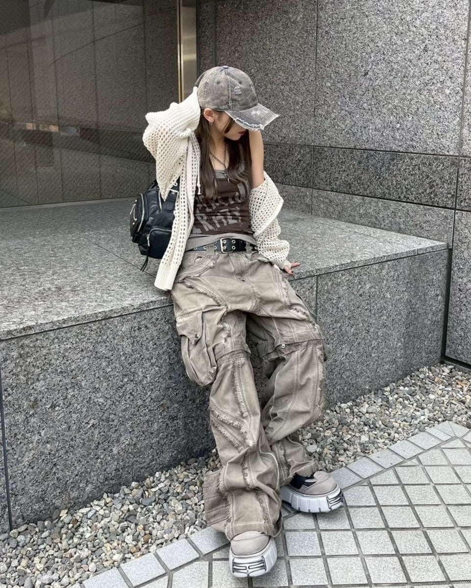 受注制【Never mind the XU】damage denim cap (2color)