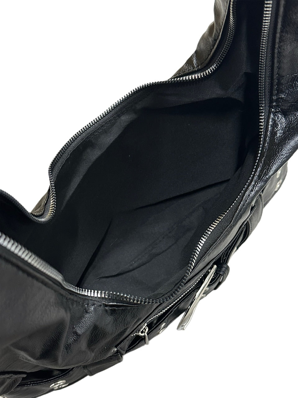 受注制【Never mind the XU】leather eyelet belt bag / 【ネバーマインド ザ エックスユー】レザーアイレットベルトショルダーバッグ