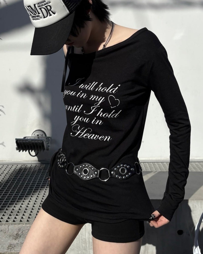 【nmtc +】hold shoulder logo long sleeve tee (3color) / 【エヌエムティーシープラス】ワンショルダーロゴ長袖Tシャツ