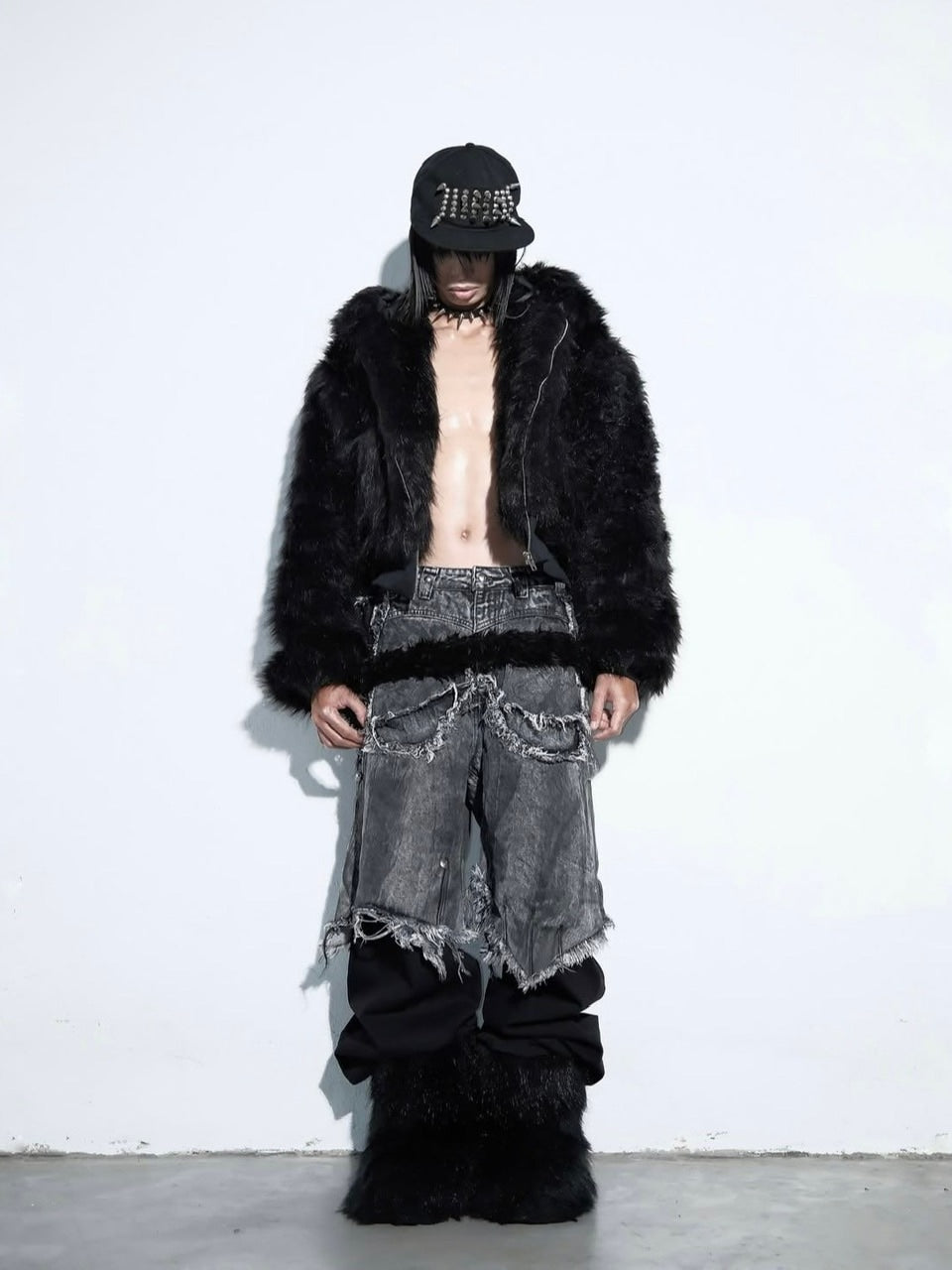 【Cozy world Wide】"005 CHAOS DREAM" WAXED GREY LAYER PANTS