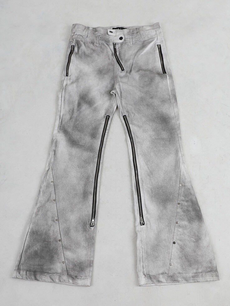 【BEBOF】SPRAY WASHING FLARE DENIM PANTS