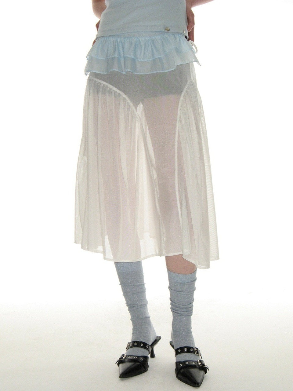 【CRANK】SHEER FRILL LAYERED SKIRT
