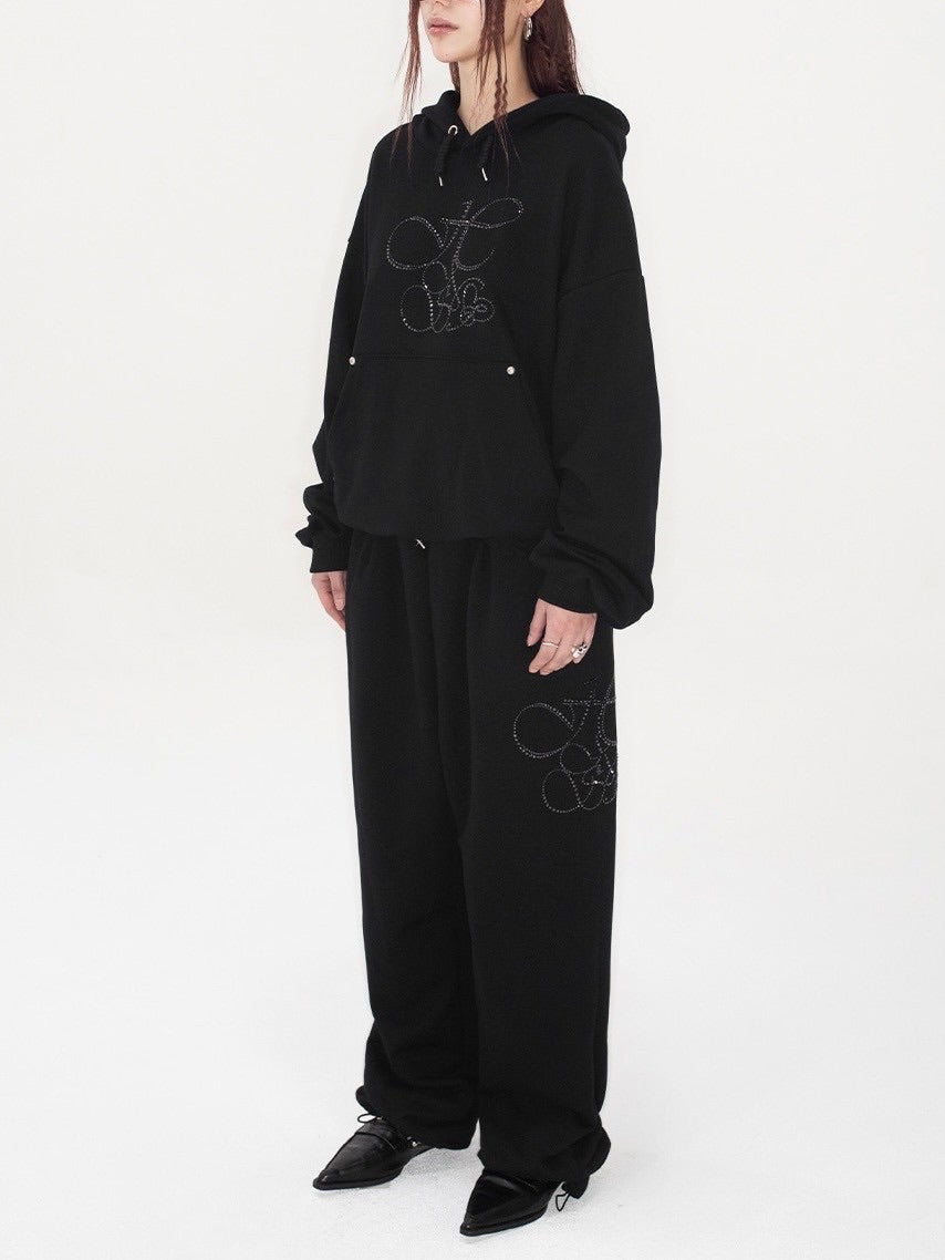 【HOLY NUMBER 7】HIPHOP OVER BALLOON FIT CUBIC LETTERING TRAINING PANTS