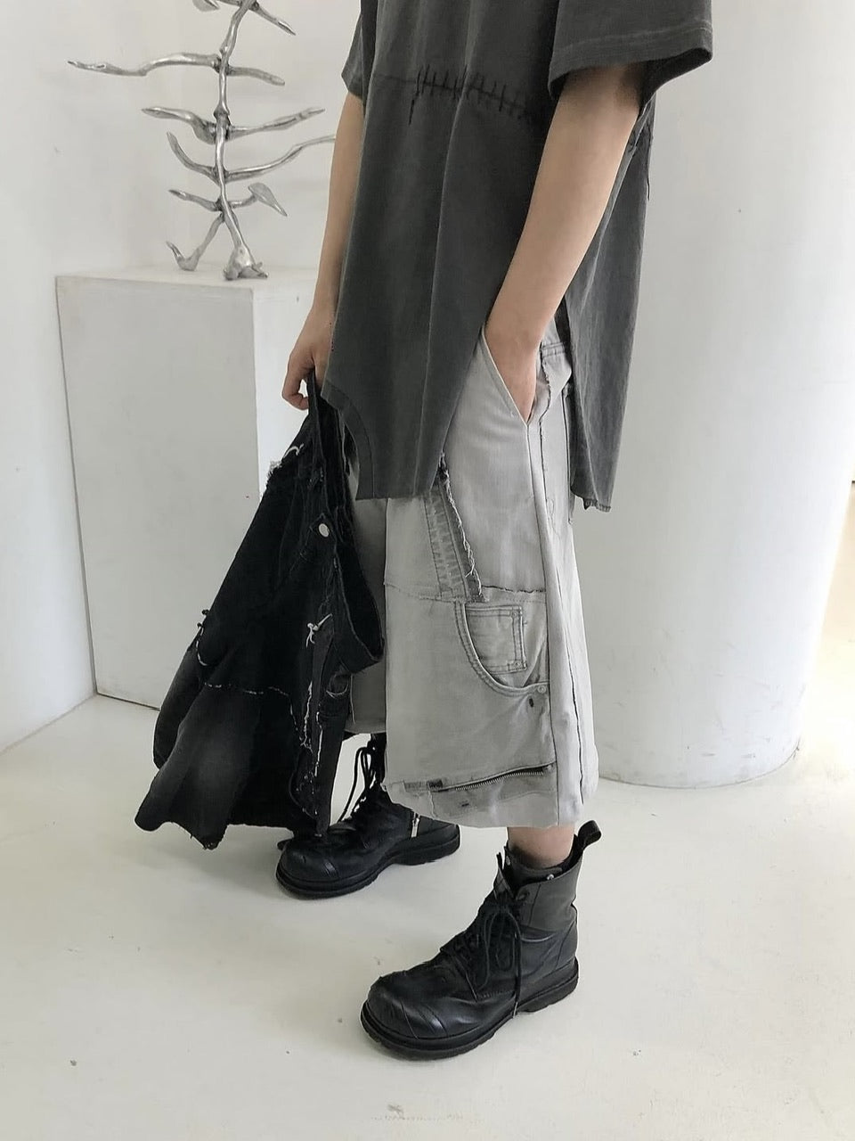 【SURGERY】remake denim bermuda pants / 【サージェリー】リメイバミューダデニムハーフパンツ