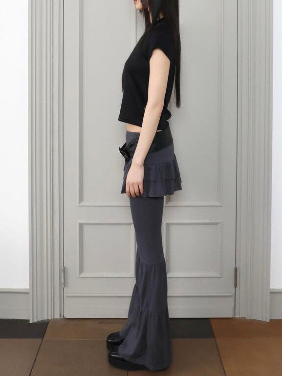 【Uglyshadow】CANCAN SHIRRING SKIRT PANTS