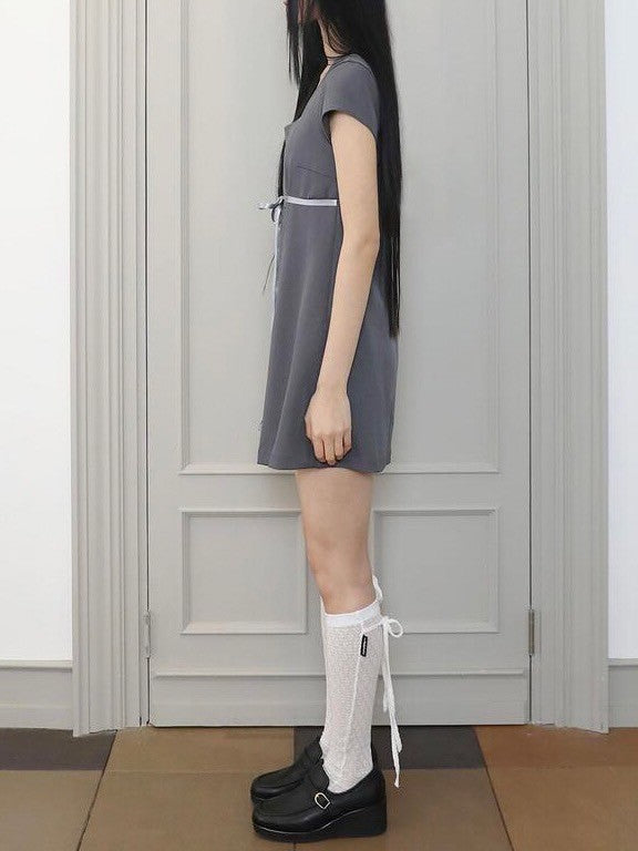 【Uglyshadow】SQUARE RIBBON DRESS