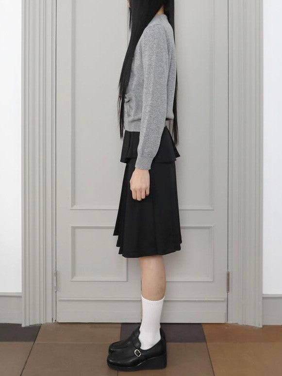 【Uglyshadow】KNIT RIBBON CARDIGAN