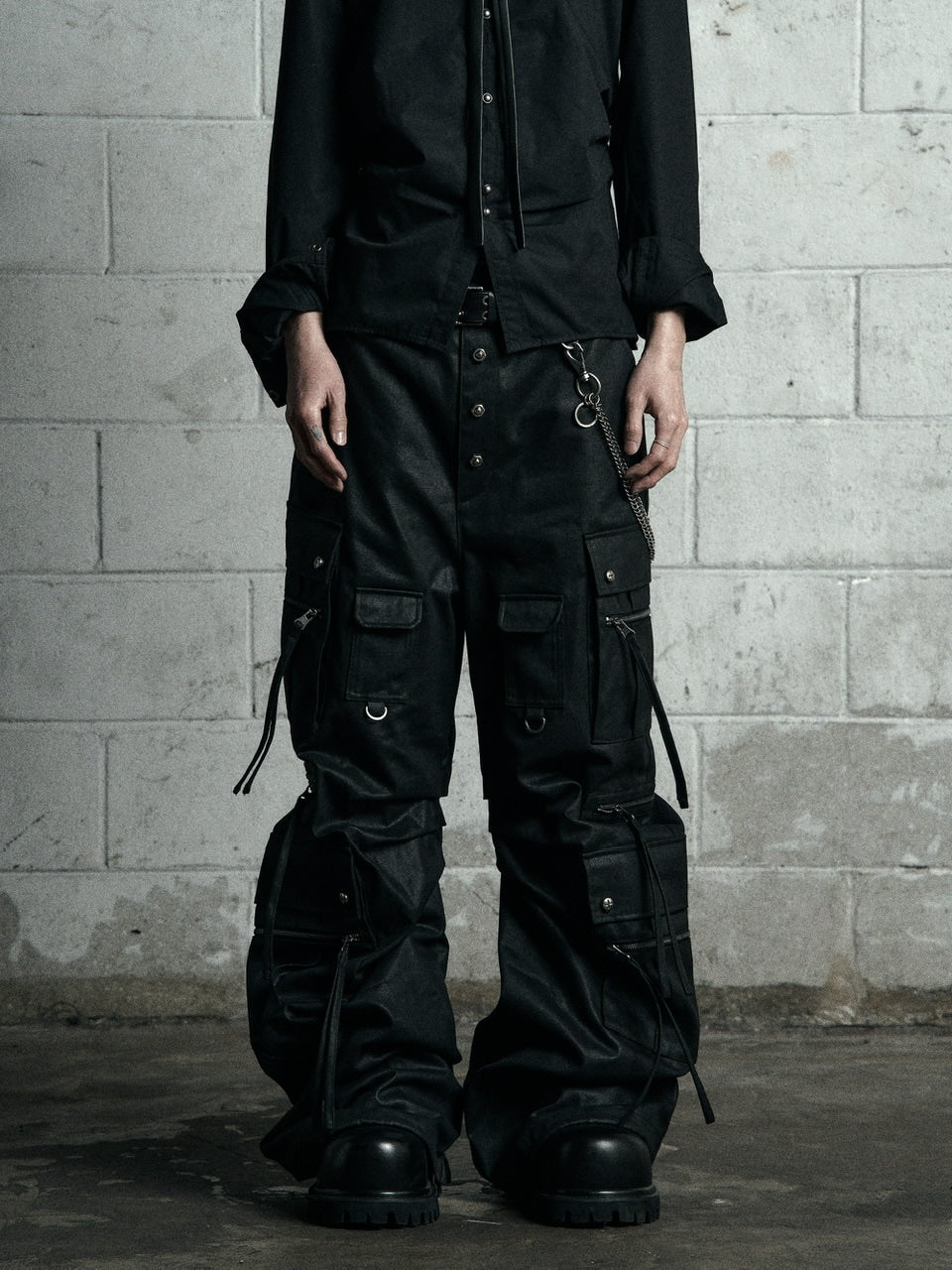 【Rosen Kreuz】CURVE FIT LONG CARGO PANTS