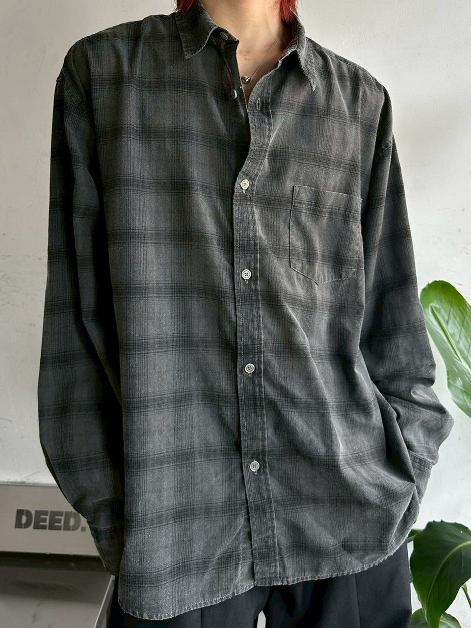 受注制【LUV CODE】pigment check shirt
