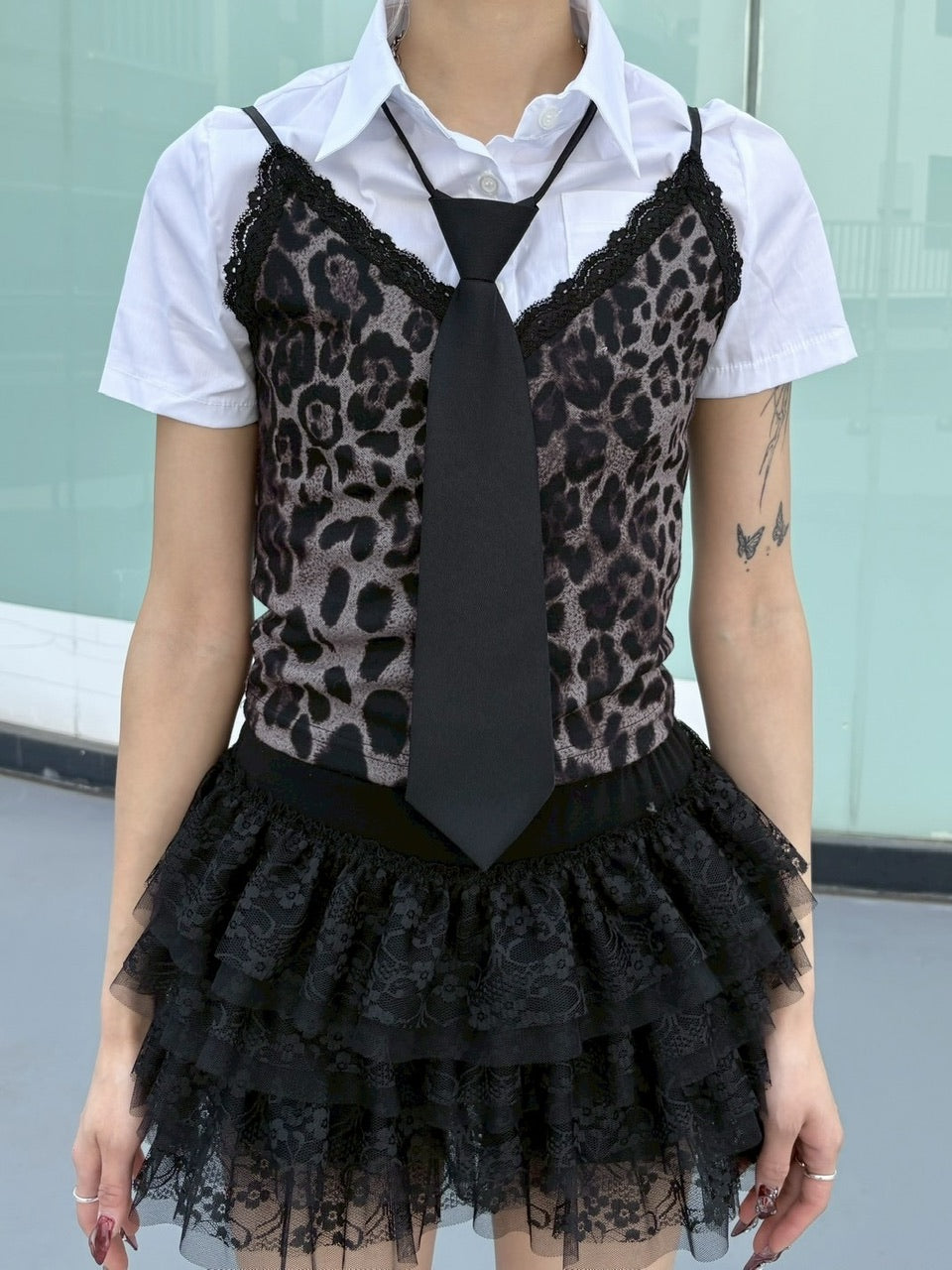 受注制【Never mind the XU】leopard camisole (2color)