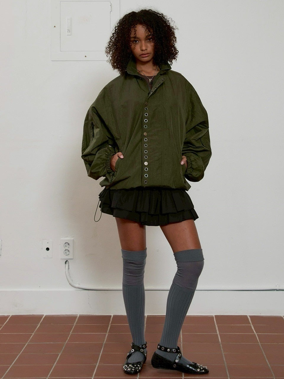 【ESC STUDIO】eyelet wind breaker jacket