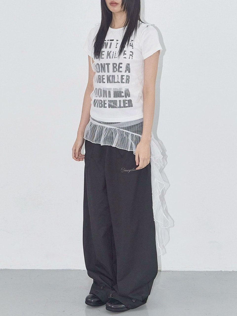 【FANCY CLUB】LACE SHIRRING LAYERED DRESS