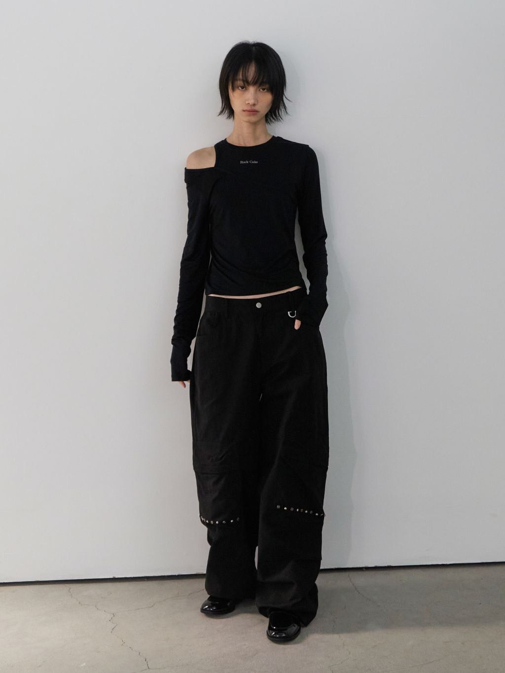 【ROCK CAKE】One Shoulder Layered Top