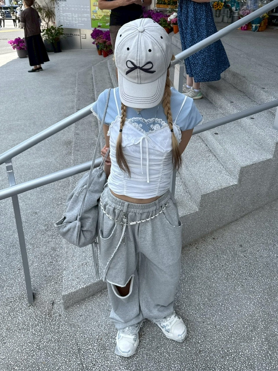 【nmtc +】string damage sweat pants (2color) / 【エヌエムティーシープラス】ストリングダメージスウェットパンツ