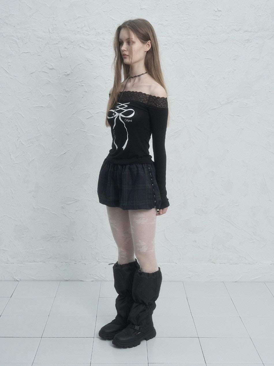 【SETUP‐EXE】LACE OFF- SHOULDER TOP