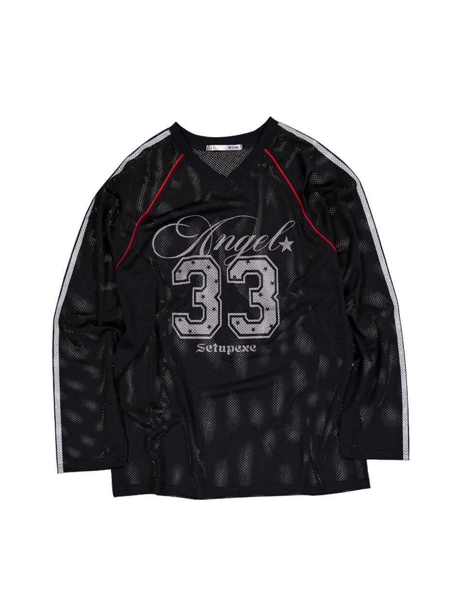 【SETUP‐EXE】V-NECK MESH SPORTS T