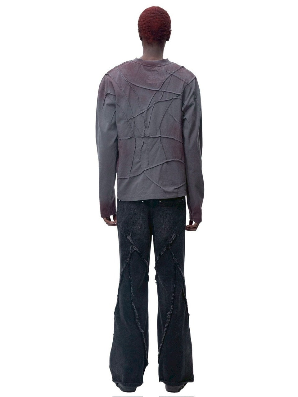 【The Boy Has No Patience】RIBBED PRINT PLEATED LONG SLEEVES