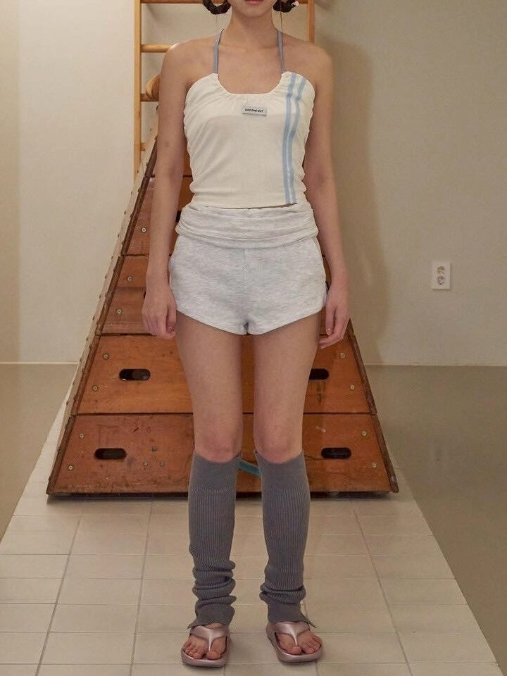 【ODDONEOUT】TWO LINE HALTER NECK TOP