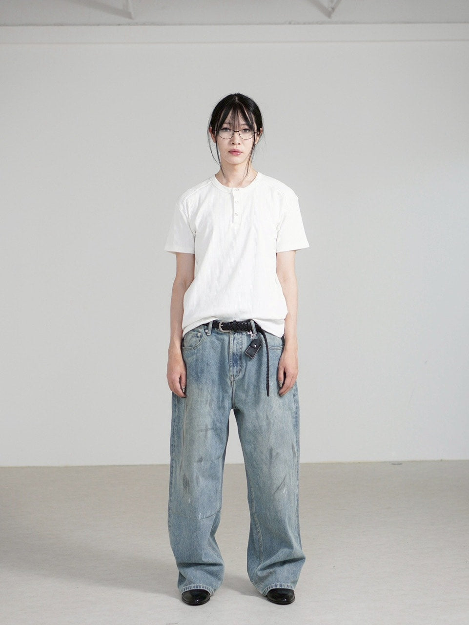 【Chikashitsu +】henry neck half sleeve tee (3color) / 【チカシツプラス】ヘンリーネック半袖Tシャツ