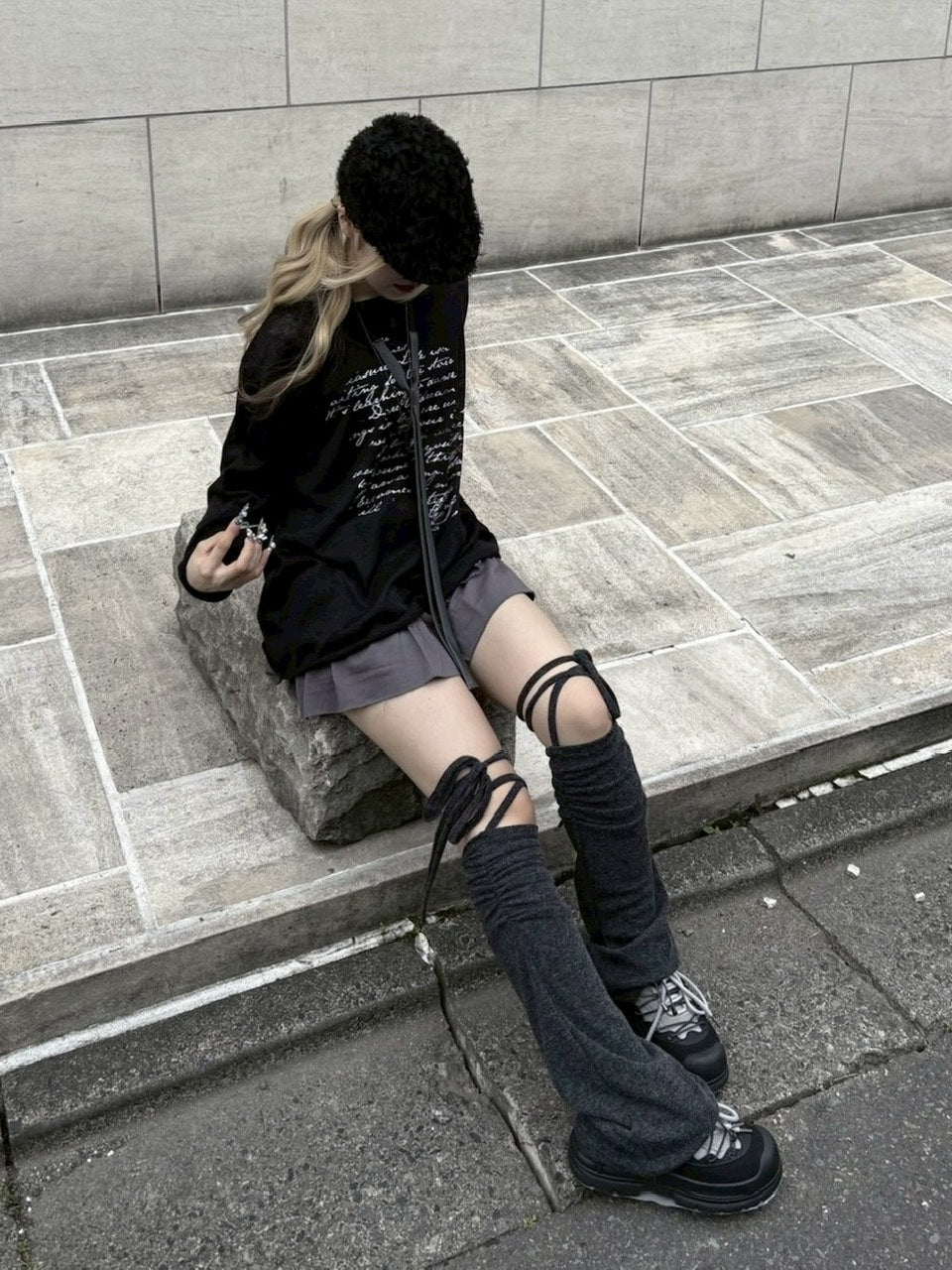 受注制【nmtc +】see through lettering long sleeve (3color) / 【エヌエムティーシープラス】シースルーレタリングプリント長袖Tシャツ